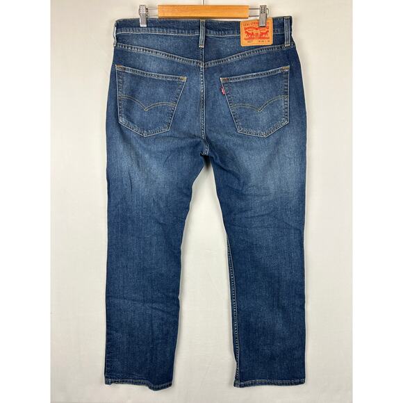 Levi's 527 Slim Boot Cut Blue Denim Jeans Medium Wash Men's Size 34x30 - Picture 2 of 7
